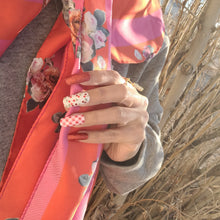 Load image into Gallery viewer, Mixed print cherry plain and glittery red nail wraps
