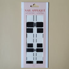 Load image into Gallery viewer, Black and white transparent gel nail wrap in 20 pieces
