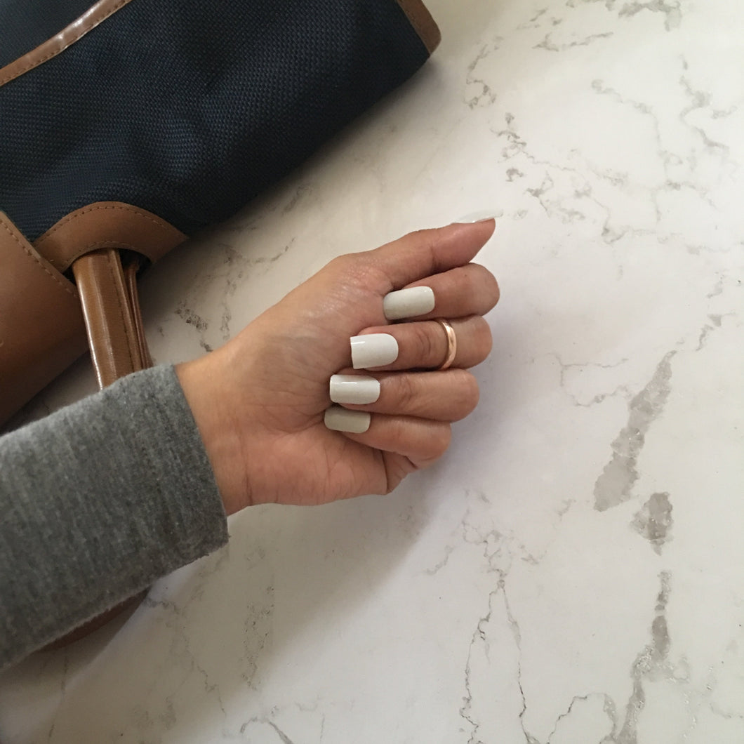 Light gray solid color gel nail wrap